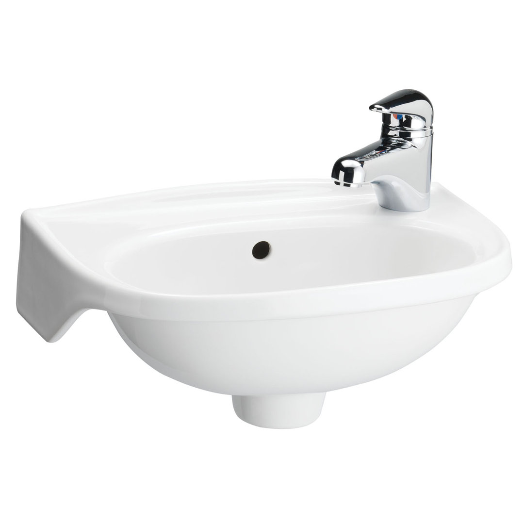 Tina Vitreous China U-Shaped Wall Mount Bathroom Sink with Overflow Barclay Sink 