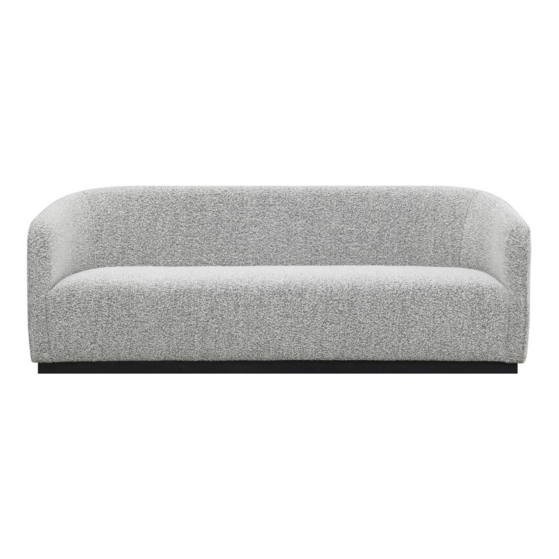Canapé à accoudoirs arrondis 79 po Jether, Mélange de polyester noir / blanc