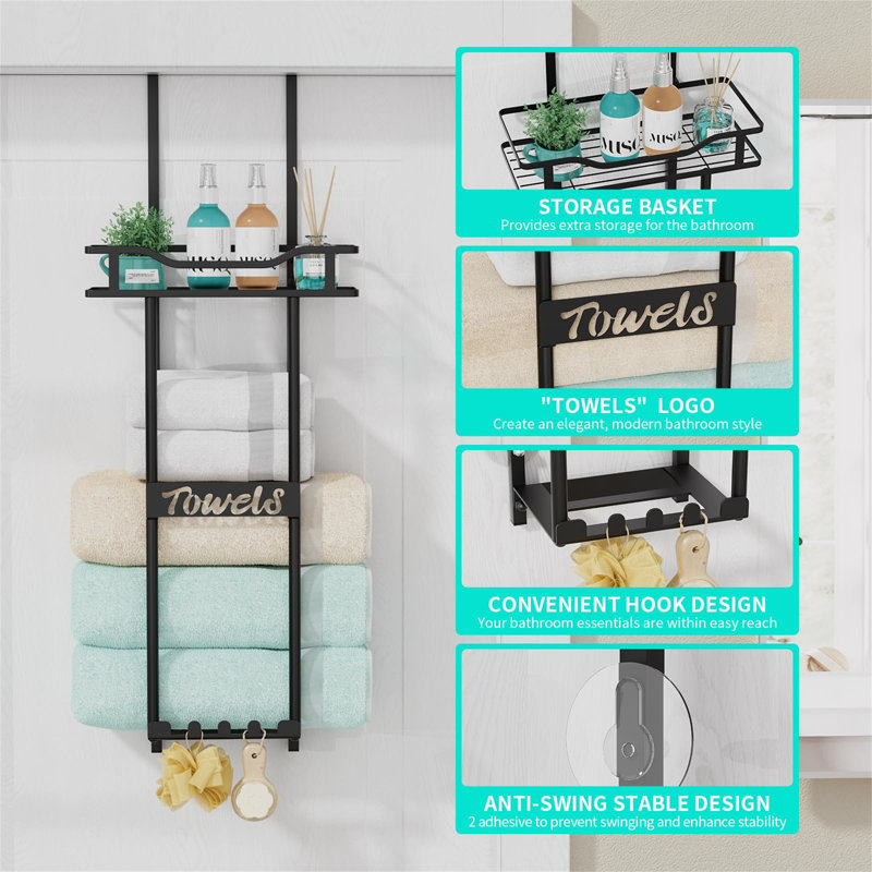 Armine 10 cm L Towel Rack, Black