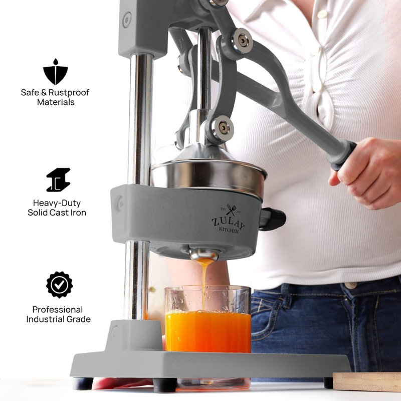 Presse-agrumes Zulay Kitchen Professional - Presse-agrumes manuel orange robuste et presse-citron, Gris