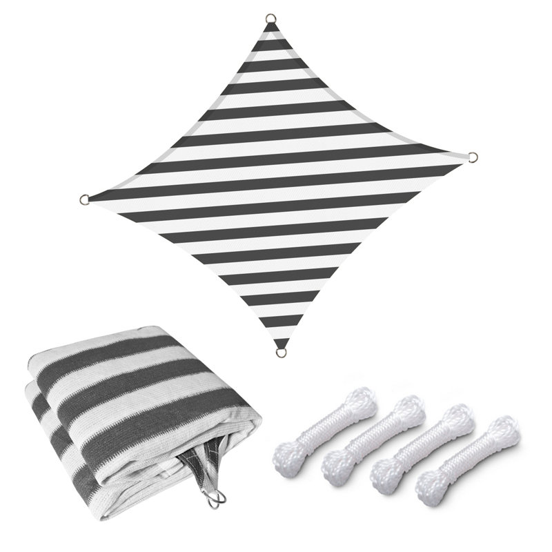 1'' x 0.66'' Rectangle Shade Sail, Gray/White