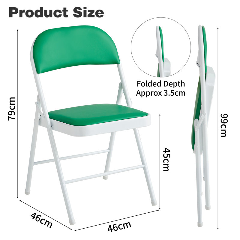 Crume Folding Chair (set of 4), Green