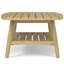 Table basse d'extérieur contemporaine en acacia massif 44 "avec plateau à lattes et tablette ouverte