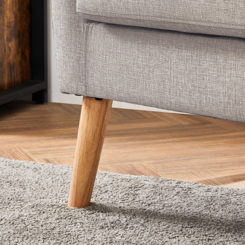 Fauteuil capitonné large de 27,2 po Dreer, Mélange de coton beige