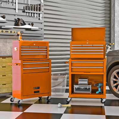 Armoire 8 roulettes grande capacité avec espace supplémentaire - 8 tiroirs et support stable