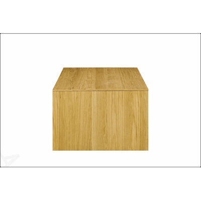 Table basse en chêne naturel avec une conception robuste et une esthétique polyvalente pour les intérieurs modernes et traditionnels