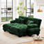 Canapé-lit Cloud Couch pour salon, canapé 2 places en chenille avec 2 coussins lombaires et 2 coussins décoratifs, canapé rembourré à accoudoirs larges avec 2 repose-pieds, chenille-1456071730