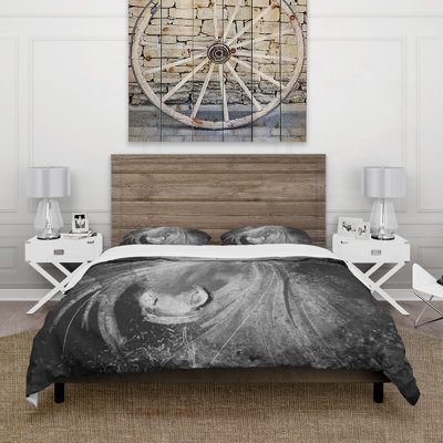 Ensemble de housse de couette Farmhouse Horse Animals - Microfibre de polyester