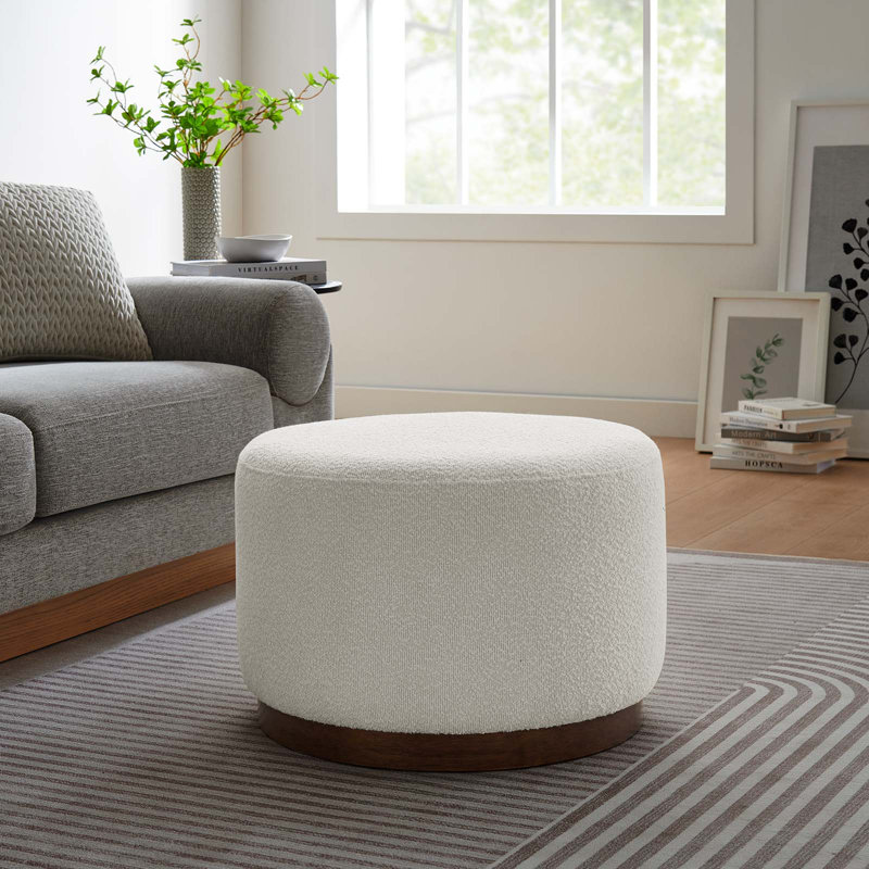 Modway Tilden Upholstered Ottoman, Cloud Fabric