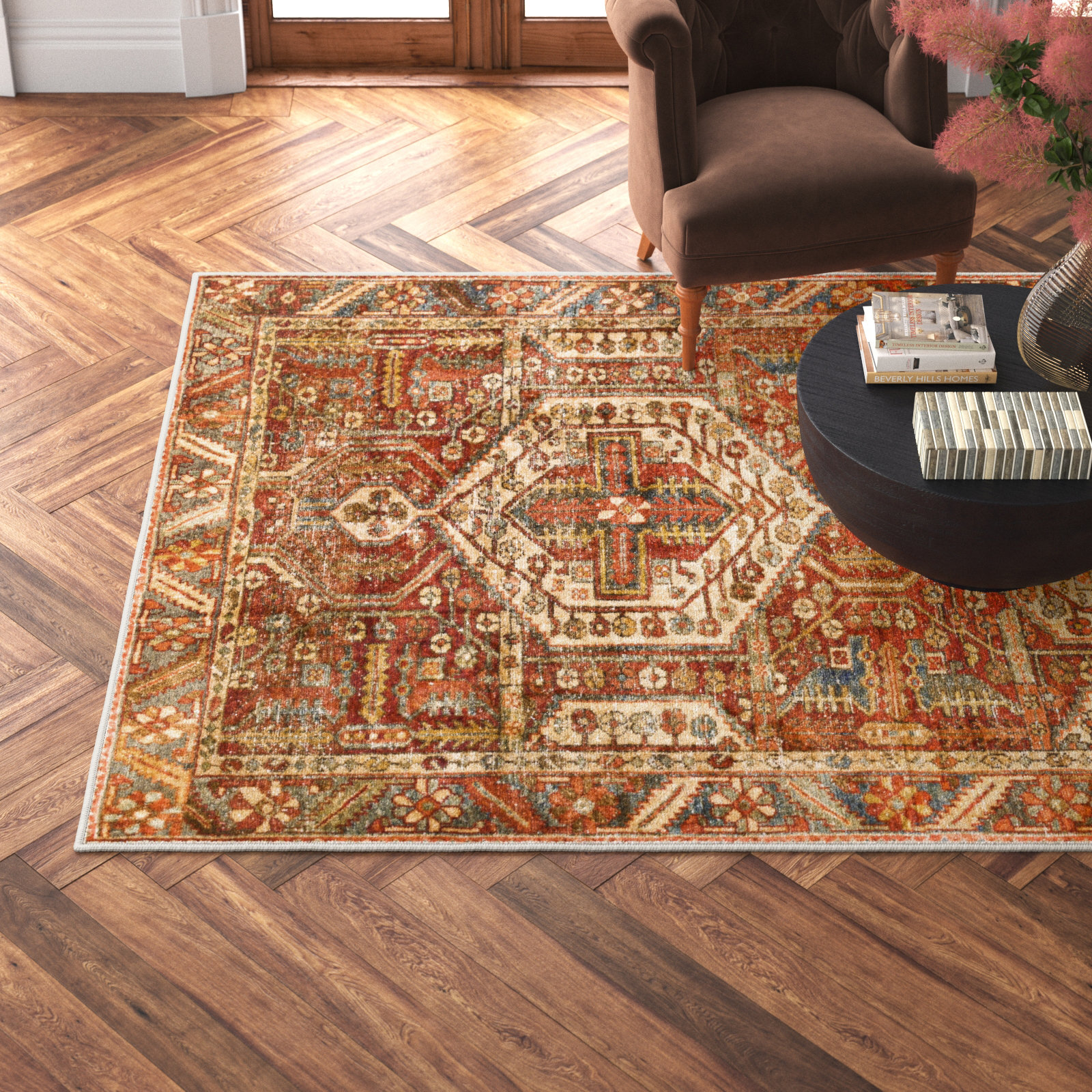 Mags Machine Washable Oriental Rug, Rectangle 7'6" x 9'6"