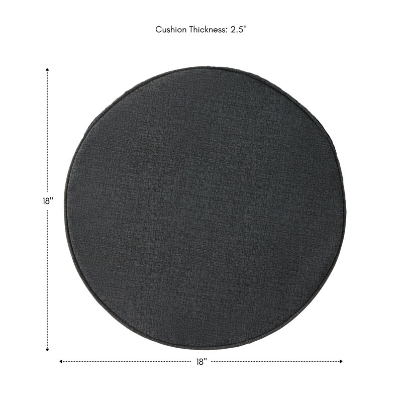 Outdoor Round Dining Chair Seat Pad, Carbon