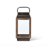 Small Rustic Outdoor Fir Wood And Galvanized Metal Cabin Lantern