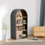 Bibliothèque arquée à 4 niveaux, bibliothèque arquée de 43 po de hauteur avec tablettes de rangement
