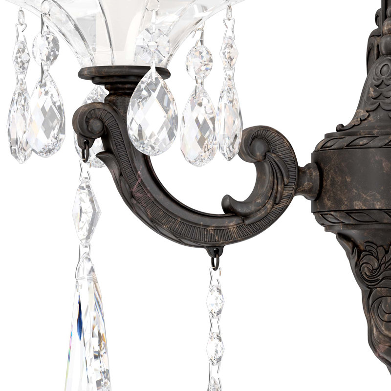 La Scala Candle Wall Light, Heirloom Bronze, Handcut Clear