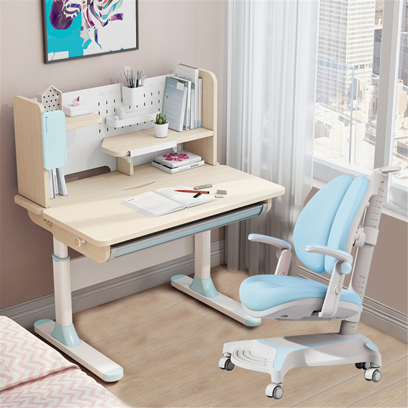 Bureau d'écriture avec huche optionnelle 37,4 po Dexter, bleu