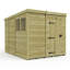 Total Sheds 7ft x 9ft Pent Garden Shed - Single Door - With Windows - Pressure Treated Timber - UK Manufactured