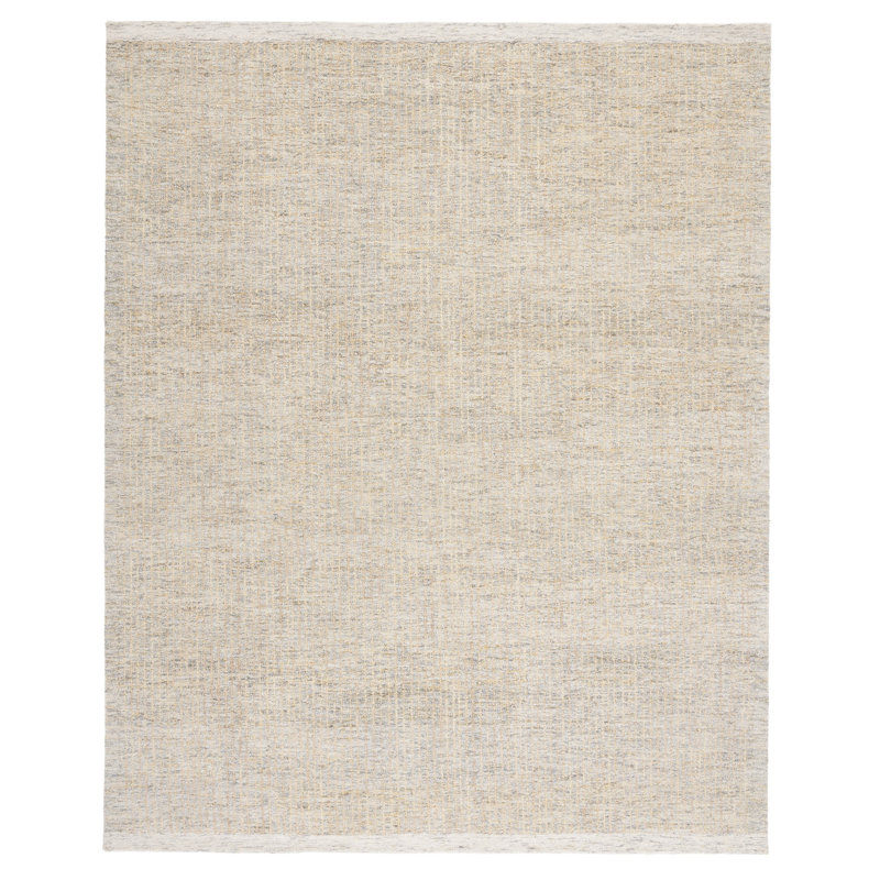 Tapis de couleur unie en coton / laine touffeté à la main Lukas, Rectangle 8 pi x 10 pi