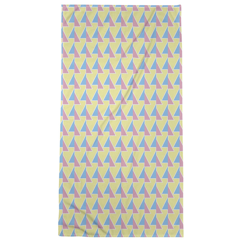 Serviette de bain à flèches changeées, Bleu/rose/orange