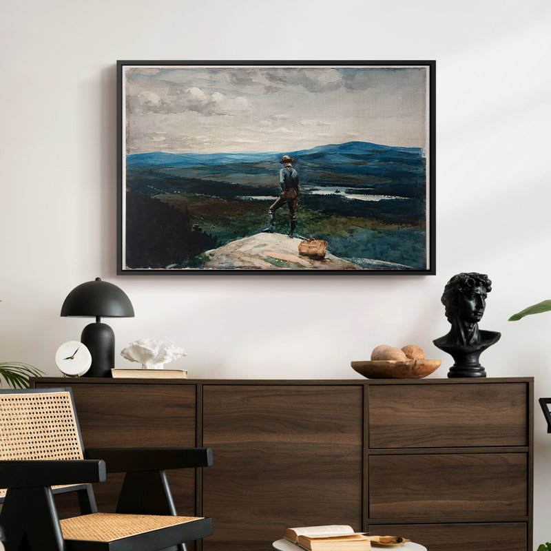 The Ranger, Adirondacks, 1882 - Winslow Homer, toile tendue avec châssis, 24 po x 36 po, Noir