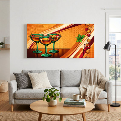 Ensemble d'une toile décorative « Cocktail Art »