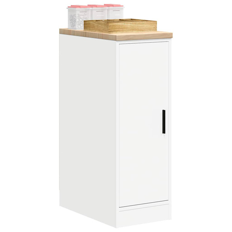 Solid Wood Single Storage Cabinet ( 85cm H x 30cm W x 51cm D), White