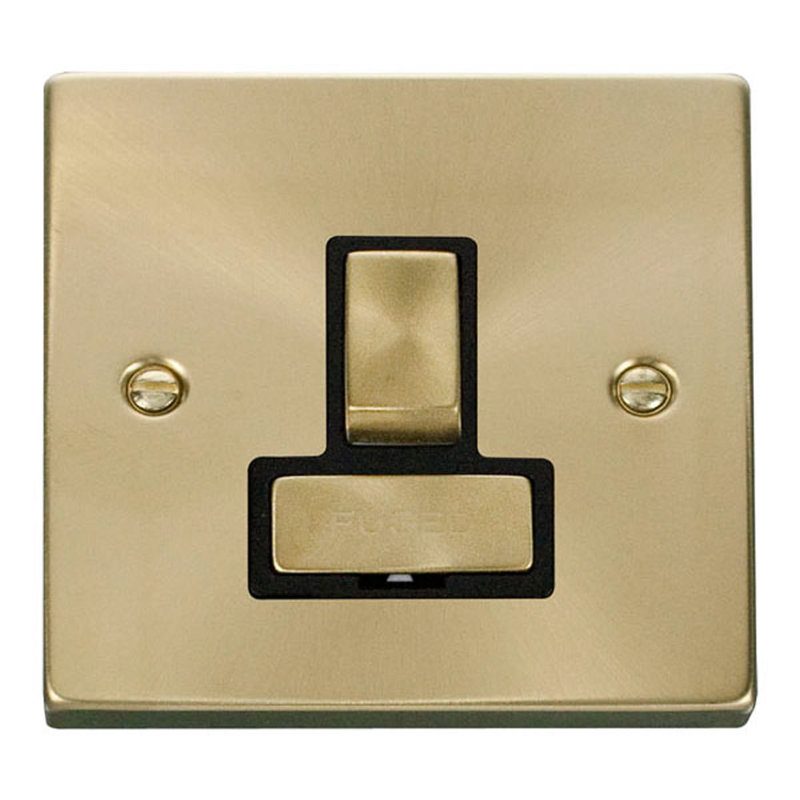 Satin Brass 13A Fused Ingot Connection Unit Switched