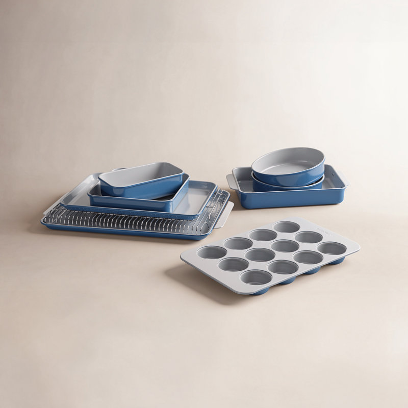 Caraway 11Pc Non-Toxic Nonstick Ceramic Mega Bakeware Set, Navy