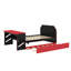 Lit de jour double en bois avec couchette, bureau et port USB-520792034