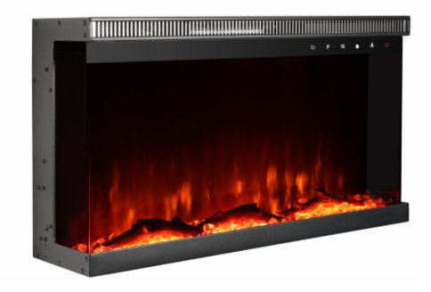 Blue Elephant 27.59cm W Black Electric Fireplace
