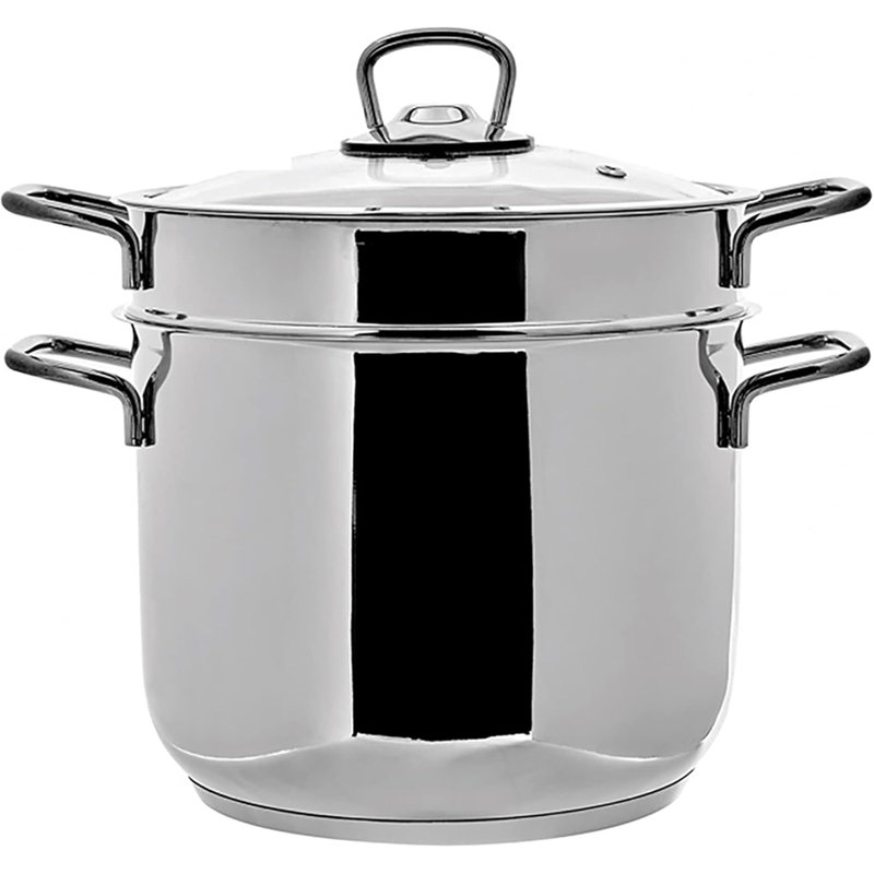 Karaca Love of Kitchen Stainless Steel Induction Spaghetti Stockpot with Lid, 20cm, Silver