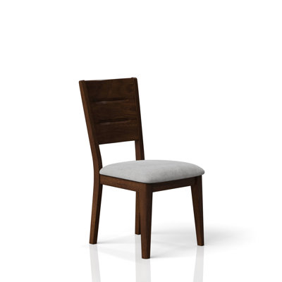 Chaises de salle à manger en bois massif avec revêtement en cerisier revêtu de tissu d'ameublement élégant