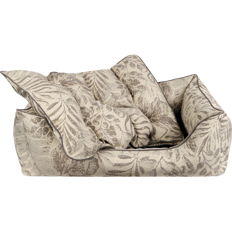 Orthopedic Polyester Pet Bed, Extra large (100cm W x 80cm D x 35cm H), Beige/Grey