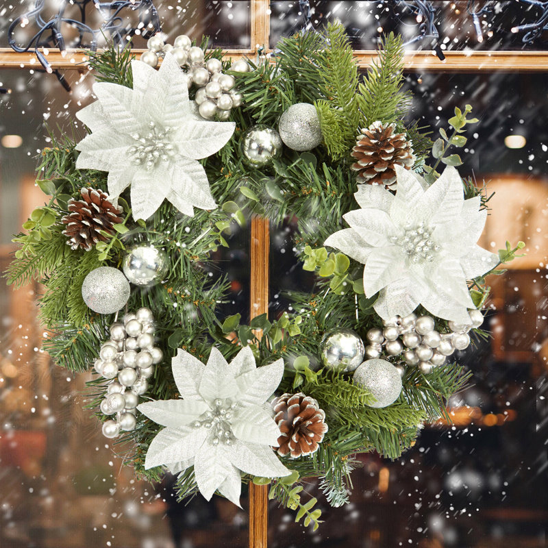 Faux 16cm Wreath, Silver