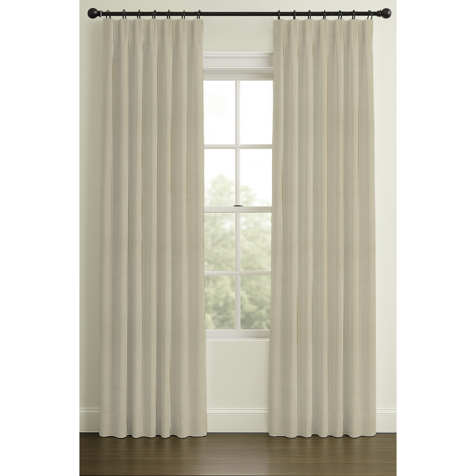 108" Inverted Pleat Double Lining Cotton Monroe Sand, Inverted Pleat, 33" W x 108" L, Double