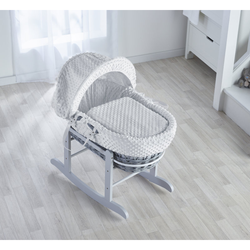 Moses Basket with Bedding with Mattress, Dove Gray