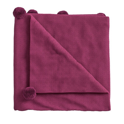 Pom Pom Knit Throw