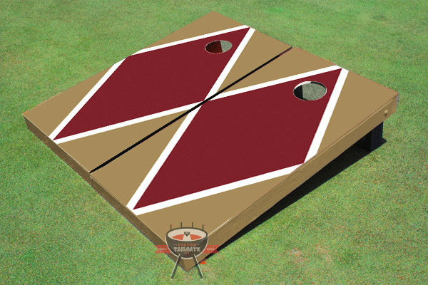 Ensemble de planches de jeu de cornhole 2 'x 4', Marron et or