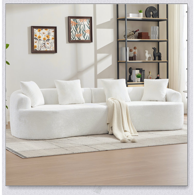 Causeuse en chenille Boneless, H 31,1 po x l 110 po x P 38,58 po, Vert