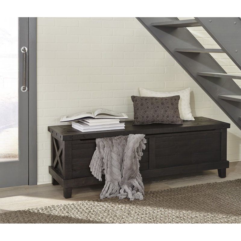 Banc de rangement en bois massif Kilby