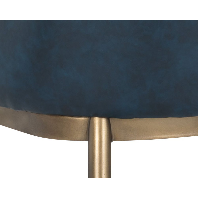 Irongate Upholstered Arm Chair, Gold, Navy Blue