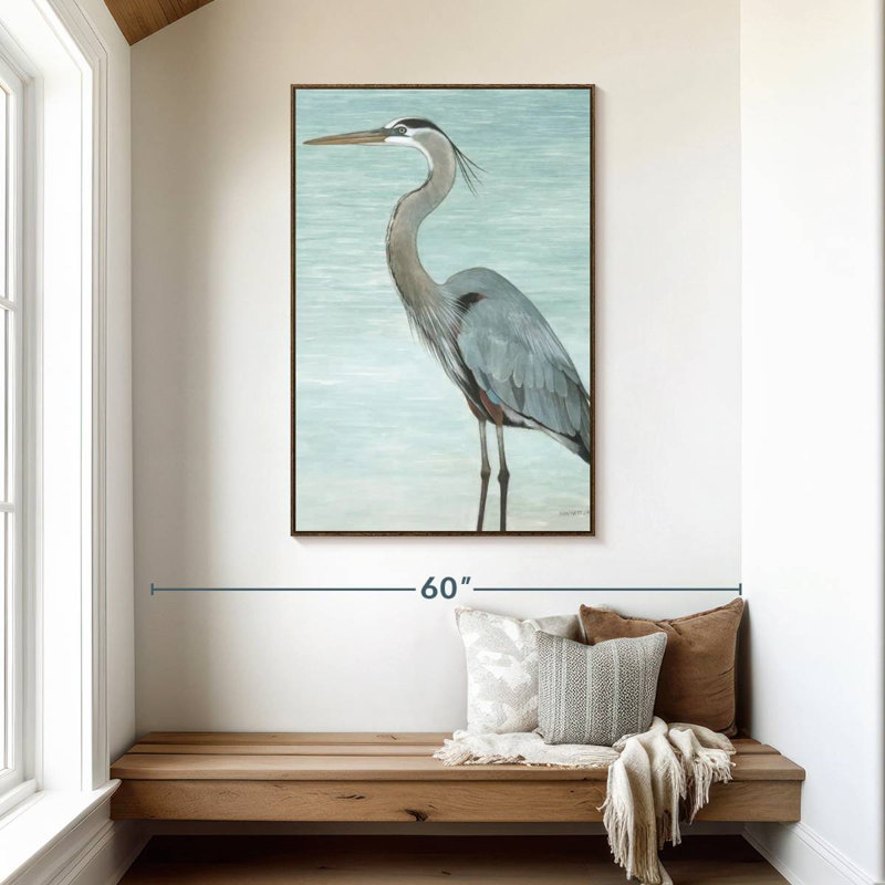 Grand héron, Floating Frame Walnut, 31" x 46"