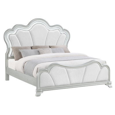 Aria Silver King Bed With Led