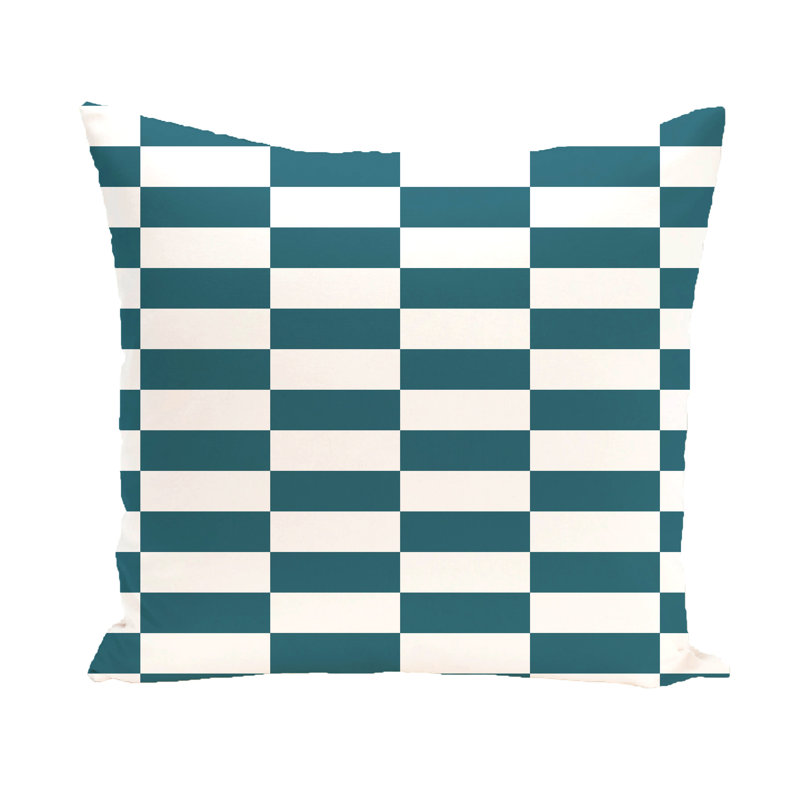 Housse et insert de coussin carré Stripe A Balance, Bleu sarcelle, H 16 po x l 16 po