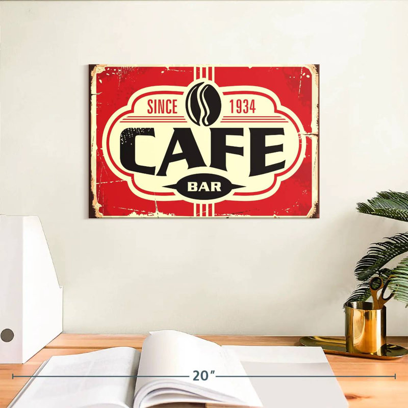 Classic Coffee Bar Wall Sign, 8" H x 12" W