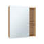 Pharmacie avec miroir, cinq tablettes internes, porte simple - pin