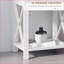 Table basse blanche avec cadre en X pour le salon, peu encombrante et amp; Facile à nettoyer-715284388