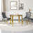 37"Modern Glass Dining Table Set, Irregular Stainless Steel Table Legs And Velvet Tufted Backrest Chairs-1878326481-1878326475-1878326485
