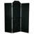 Modern Black Three-Panel Dressing Mirror With Silver Trim Accent 56Wx72"H