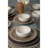 18-Piece Ceramic Dinner Set, Brown & White | 100% Ceramic, Antibacterial & Easy to Clean | Includes 6 Service Plates (10.2 in), 6 Dinner Plates (8.7 in), 6 Bowls (4.7 in) | Dishwasher & Microwave Safe, Durable and Stylish