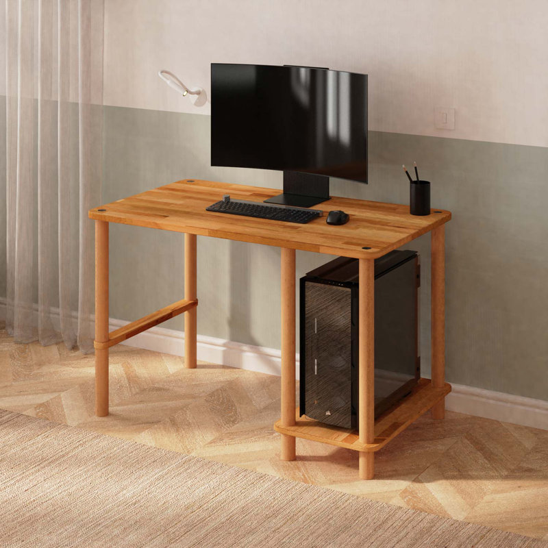 Bureau d'écriture Pierre, bureau d'écriture minimaliste en bois de hêtre massif, H 29,9 po x l 47,2 po x P 27,5 po